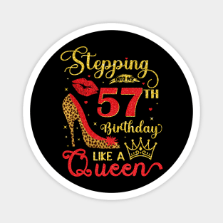 My 57th Birthday Like A Queen Cheetah Print Birthday Queen Magnet